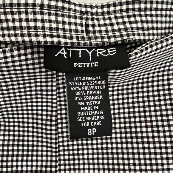 Attyre Black and White Gingham Pants size 8P - Picture 3 of 5